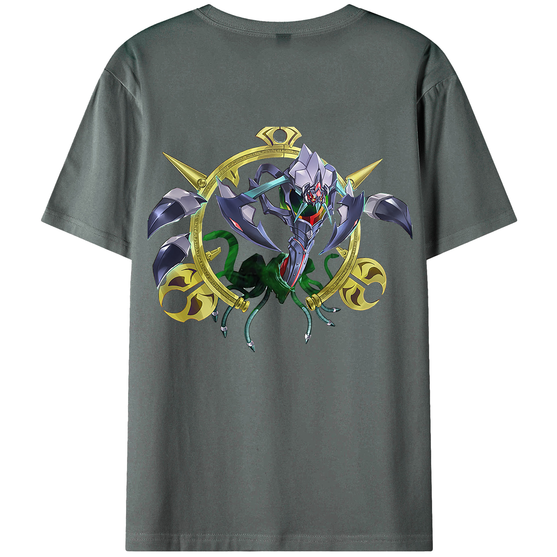 （画像用） 遊☆戯☆王 Yu-Gi-Oh! 綿100％ メンズ半袖Tシャツ（バックプリント） 通気性